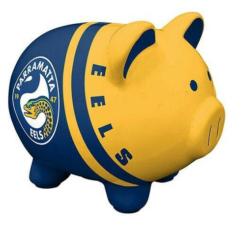 NRL Piggy Bank Money Box With Coin Slot - Parramatta Eels