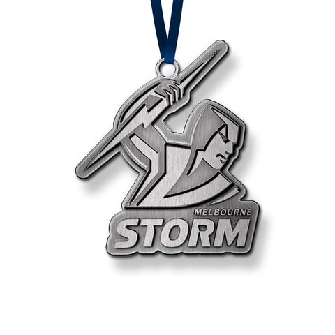 NRL Christmas Metal Ornament - Melbourne Storm - Approx. 70 x 50mm