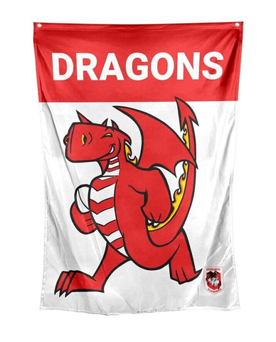 NRL Mascot Wall Flag - St George Illawarra Dragons - Cape - Approx 100cm x70cm