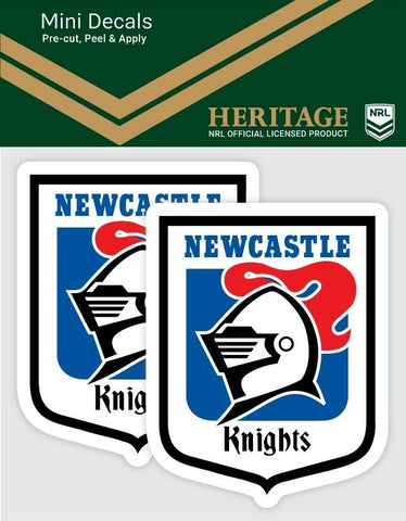 NRL heritage Mini Decal - Newcastle Knights - Car Sticker Set Of 2 - 8x7cm