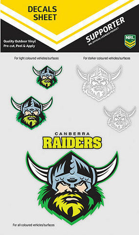 NRL UV Decal Sticker Set - Canberra Raiders -