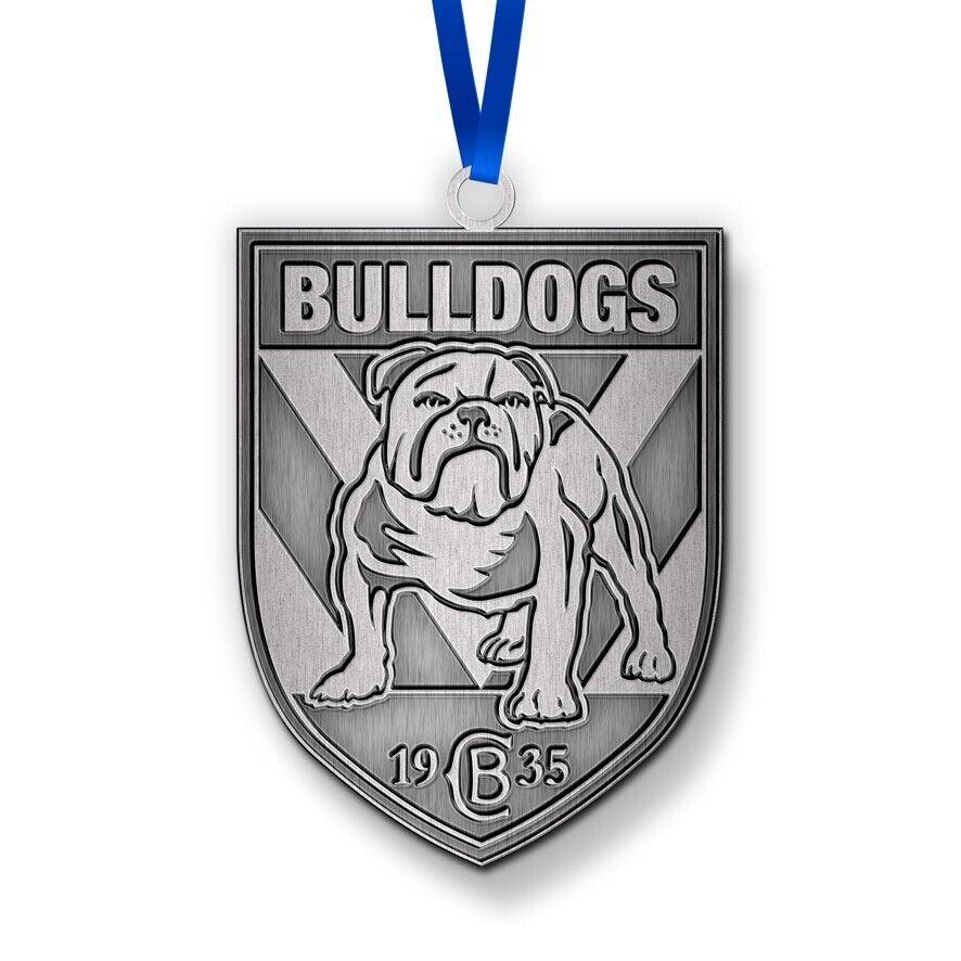 NRL Christmas Metal Ornament - Canterbury Bulldogs - Approx. 70 x 50mm