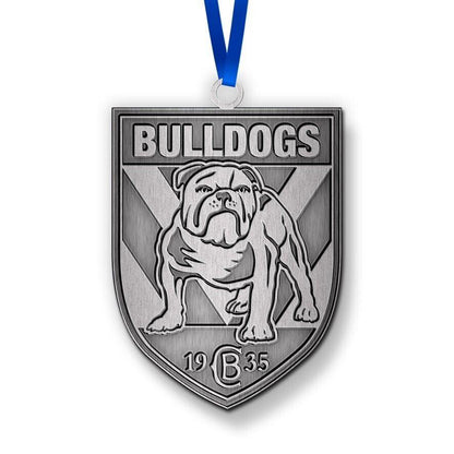 NRL Christmas Metal Ornament - Canterbury Bulldogs - Approx. 70 x 50mm