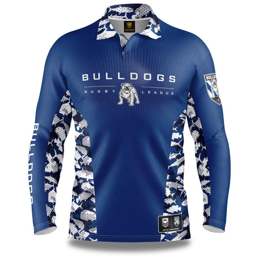 NRL Long Sleeve Reef Runner Fishing Polo Shirt - Canterbury Bulldogs -  YOUTH