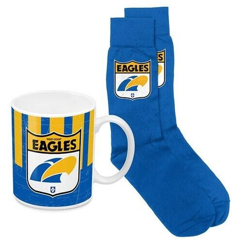AFL Heritage Coffee Mug & Sock Pack - West Coast Eagles - Gift Boxed