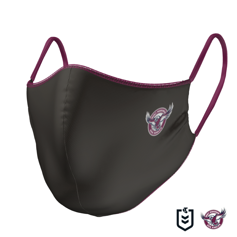 NRL Face Mask - Sea Eagles - Reversible - Washable - Adult Large