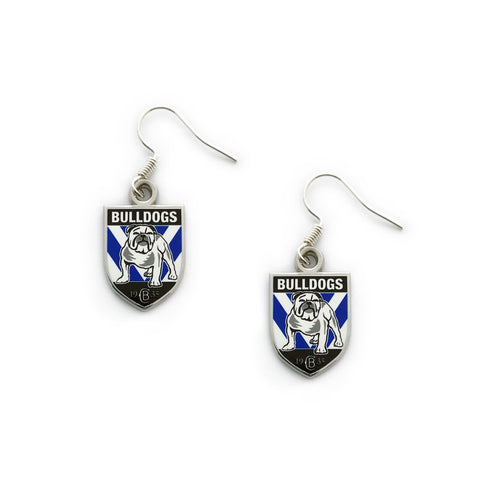 NRL Logo Metal Earrings - Canterbury Bulldogs - Surgical Steel - Drop Earrings