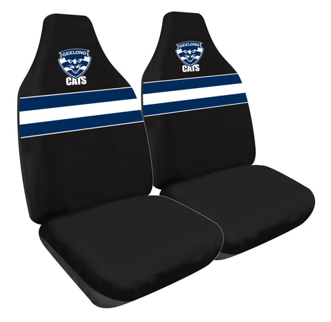 AFL Front Car Seat Covers - Geelong Cats - Set Of 2 One Size Fits All -