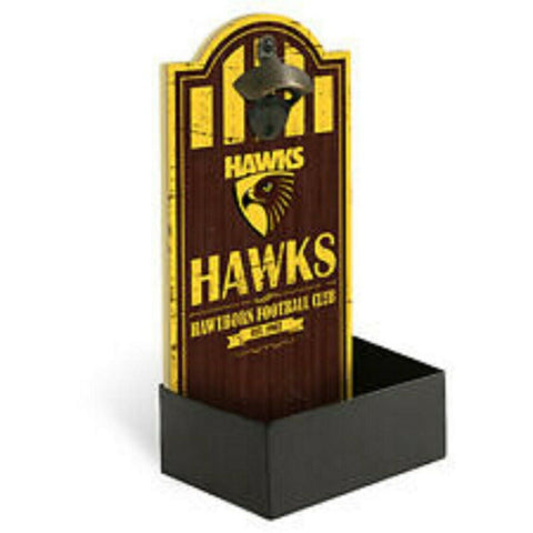 AFL Wall Bottle Opener with Catcher - Hawthorn Hawks - Gift