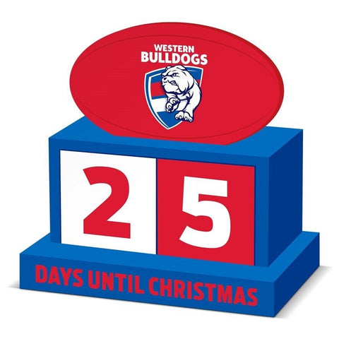 AFL Christmas Countdown Blocks - Western Bulldogs - Wooden - XMAS
