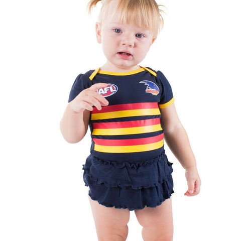 AFL Girls Tutu Footy Suit Body Suit - Adelaide Crows - Baby Toddler Infant