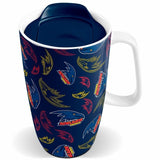 AFL Ceramic Travel Coffee Mug - Adelaide Crows - Drink Cup With Lid