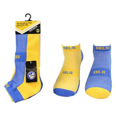 NRL Mens Ankle Socks - Parramatta Eels - Set Of Two - Sock -