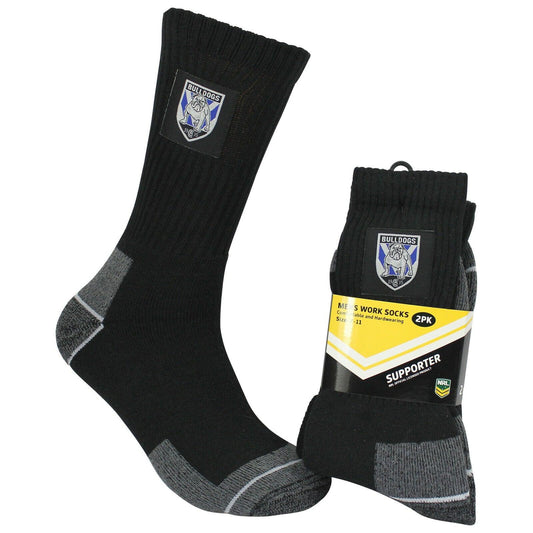 NRL Mens Work Socks Two Pack - Canterbury Bulldogs