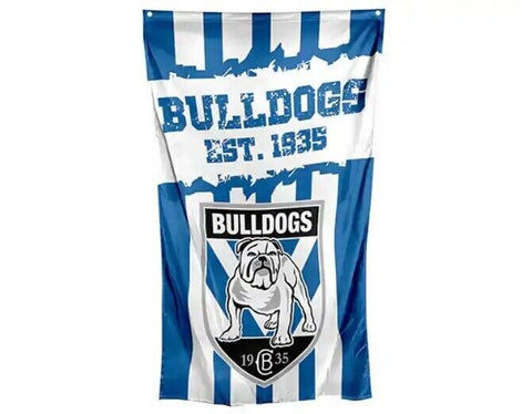 NRL Wall Flag Cape - Canterbury Bulldogs - 150cm x 90cm - Steel Eyelet 4 Hanging