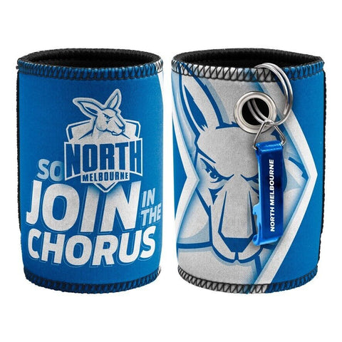 AFL Stubby Can Cooler with Bottle Opener - North Melbourne Kangaroos