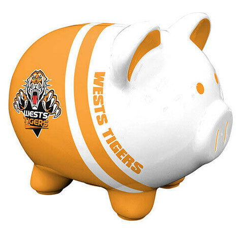 NRL Piggy Bank Money Box With Coin Slot - West Tigers