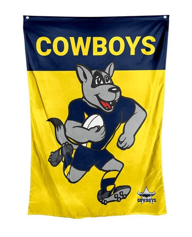 NRL Mascot Wall Flag - North Queensland Cowboys - Cape Flag - Approx 100cm x70cm