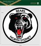 NRL Heritage Fridge Decal - North Sydney Bears - Team Logo Sticker - 470x466mm