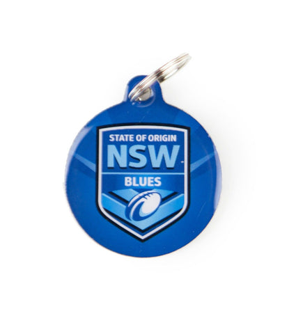 NRL ID Engraveable Cat Dog Pet Name Tag - New South Wales Blues - NSW - 30MM