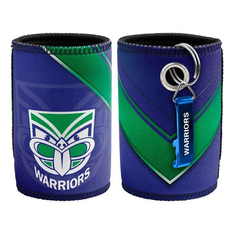 NRL Stubby Can Cooler with Bottle Opener - New Zealand Warriors - Rubber Base