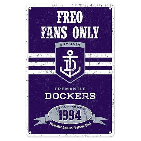 AFL Retro Supporter Tin Sign - Fremantle Dockers - Man Cave - Heritage