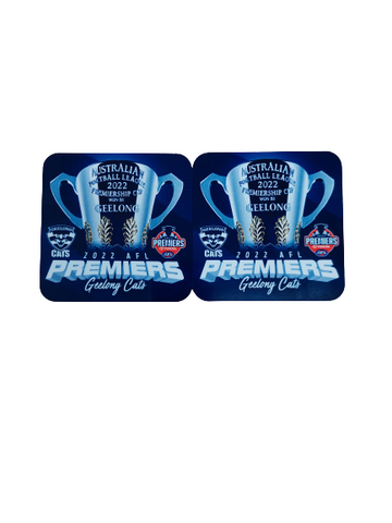 AFL 2022 Premiers Drink Coaster - GEELONG CATS - Set of TWO