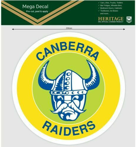 NRL Mega Heritage Decal - Canberra Raiders - Car Sticker 250mm