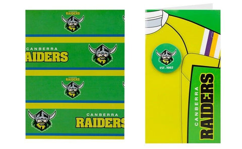 NRL Gift Card With Badge + Wrapping Paper - Canberra Raiders - Gift Wrap