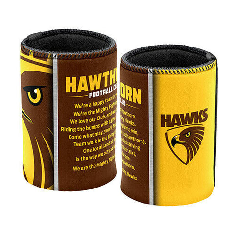 AFL Drink Stubby Cooler - Set Of Two - Team Song - Hawthorn Hawks -