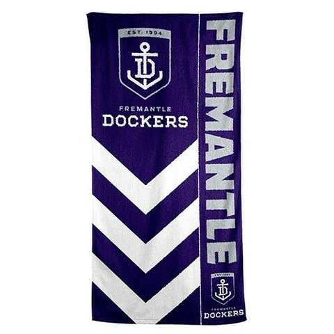 AFL Team Supporter Beach Bath Gym Towel - Fremantle Dockers  - 1500mm x 750mm