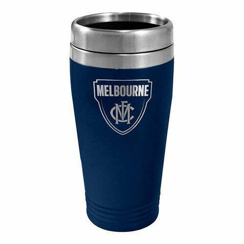 AFL Coffee Travel Mug - Melbourne Demons - Thermal Drink Cup With Lid