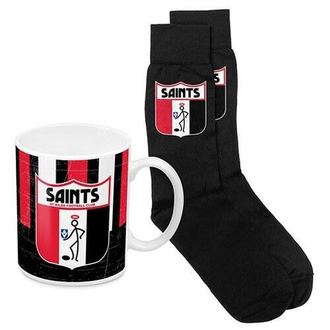 AFL Heritage Coffee Mug & Sock Pack - St Kilda Saints - Gift Boxed