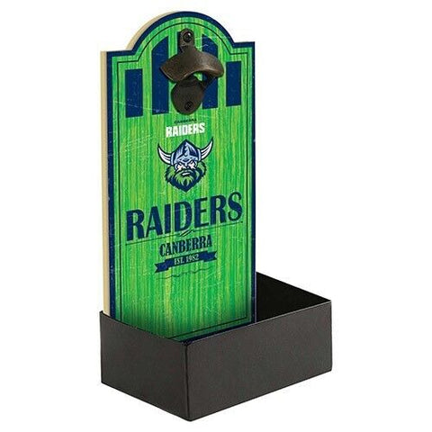 NRL Wall Bottle Opener with Catcher - Canberra Raiders - Gift