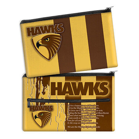 AFL Pencil Case - School - Work - Large - Hawthorn Hawks - Team Song
