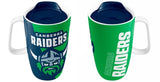 NRL Ceramic Travel Coffee Mug - Canberra Raiders - Drink Cup With Lid