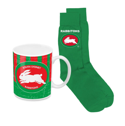 NRL Heritage Coffee Mug & Sock Pack - South Sydney Rabbitohs - Gift Boxed