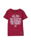 NRL Kids Distressed Flock Tee Shirt - Manly Sea Eagles - Youth T-Shirt