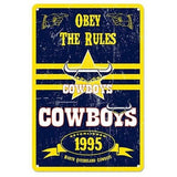 NRL Retro Supporter Tin Sign - North Queensland Cowboys - Man Cave - Heritage