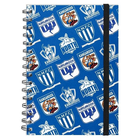 AFL Hard Cover Notebook - North Melbourne Kangaroos - A5 60 Page Pad