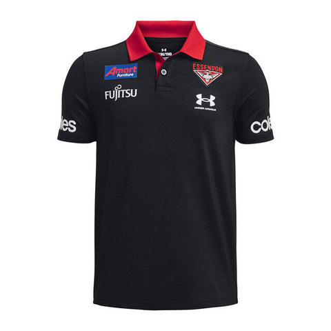 AFL 2023 Polo - Essendon Bombers - Black - Youth
