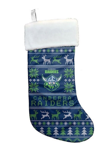 NRL Christmas Stocking - Canberra Raiders - Sweater Print - XMAS