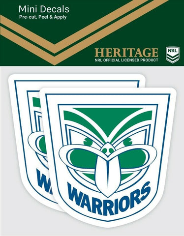 NRL Heritage Mini Decal - New Zealand Warriors - Car Sticker Set Of 2 - 8x7cm