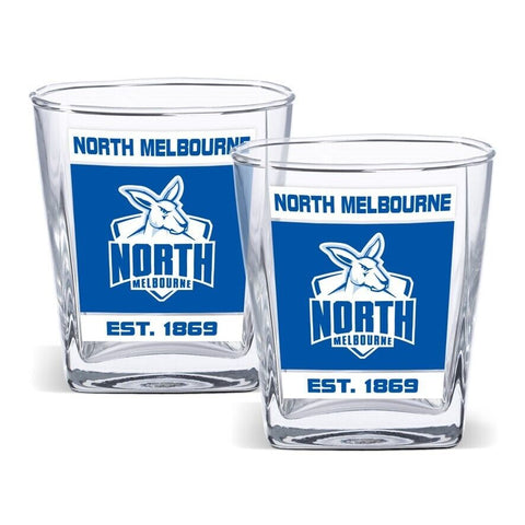 AFL Spirit Glass Set - North Melbourne Kangaroos - 250ml Cup - Set Of Two