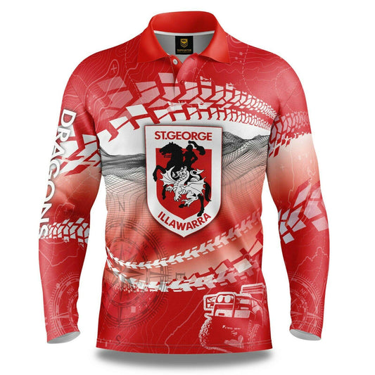 NRL 2021 Trax Off Road Camping Polo Shirt - St George Illawarra Dragons - Adult