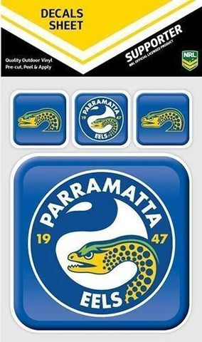 NRL App Stricker Decal Set - Parramatta Eels - 13x13CM Large 4x4CM Small