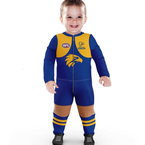 AFL Footy Suit Body Suit - West Coast Eagles - Baby Toddler Infant