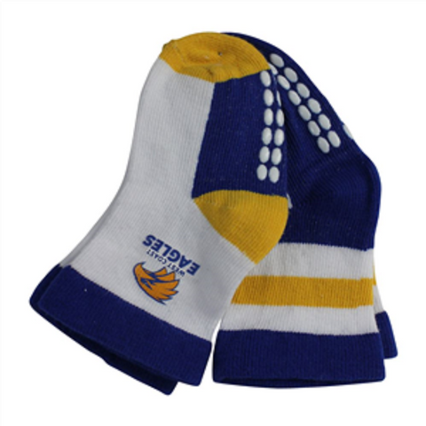 AFL Infant Socks - West Coast Eagles - Set Of Two - Non Slip - Sock - Baby