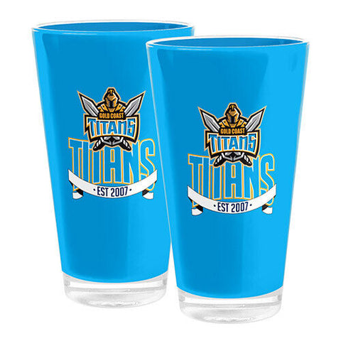 NRL Home And Away Drink Tumbler Cup Set - Shatter Proof - Gold Coast Titans