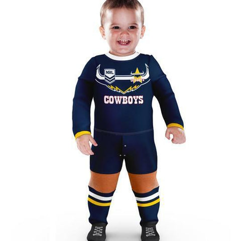 NRL Footy Suit Body Suit - North Queensland Cowboys -  Baby Toddler Infant